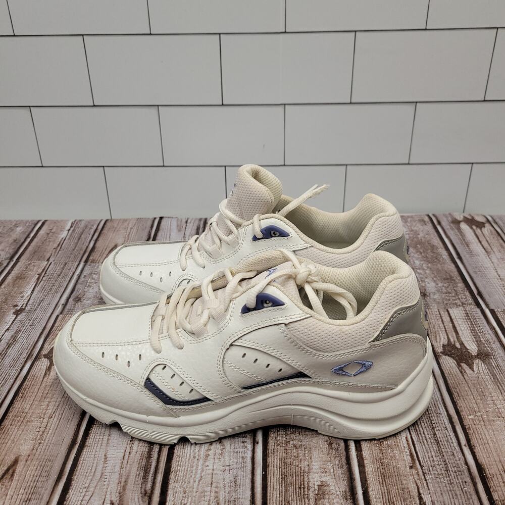 Apex V854 Comfort Training Shoes White Purple Leather Women's Size 8